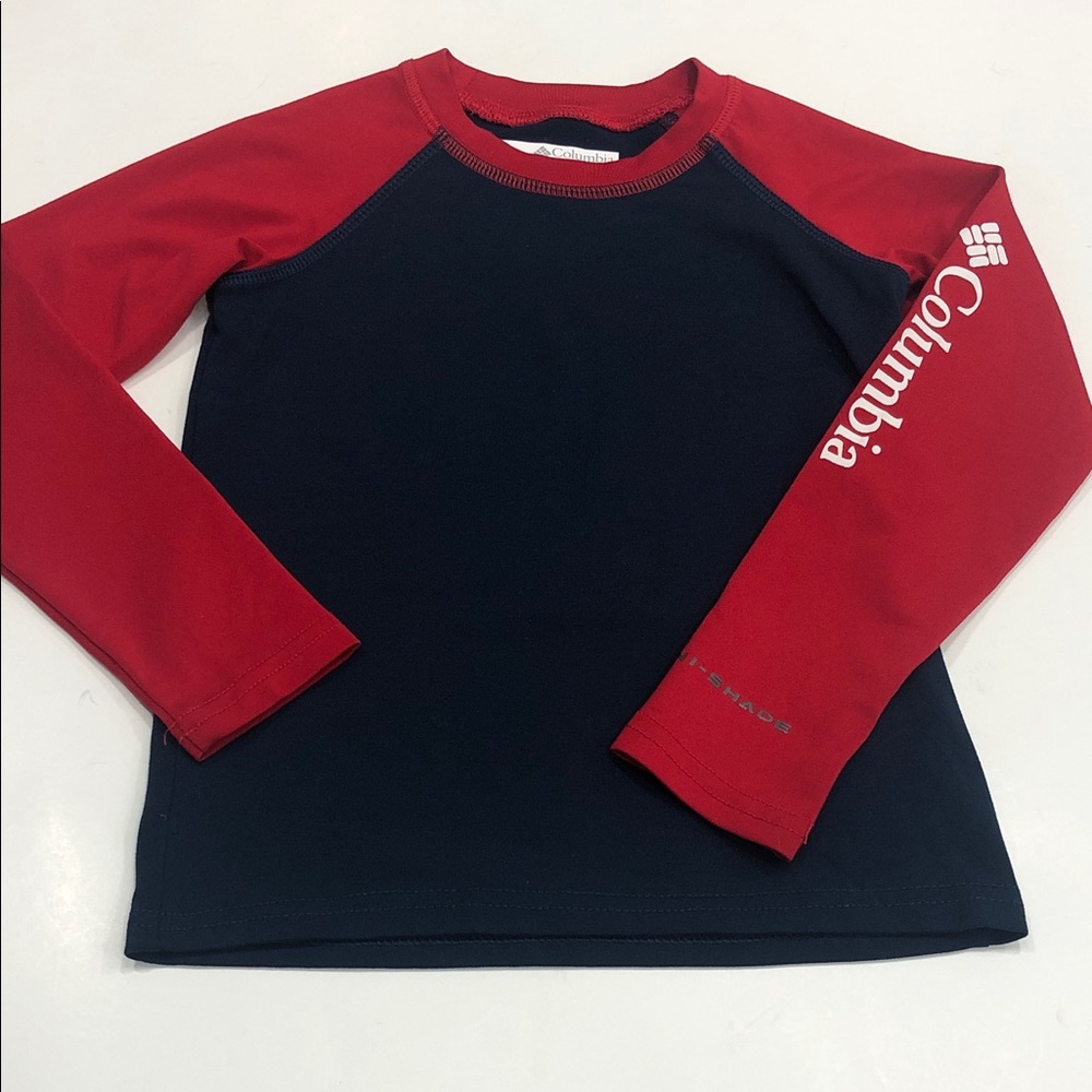 Columbia Toddler 3T Long Sleeve Raglan Tee – Navy/Red Omni-Shade